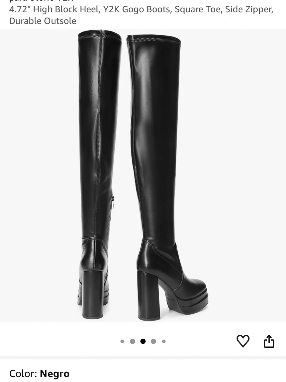 Dream Pairs Black Over-the-Knee Platform Block Heel Boots - Square Toe